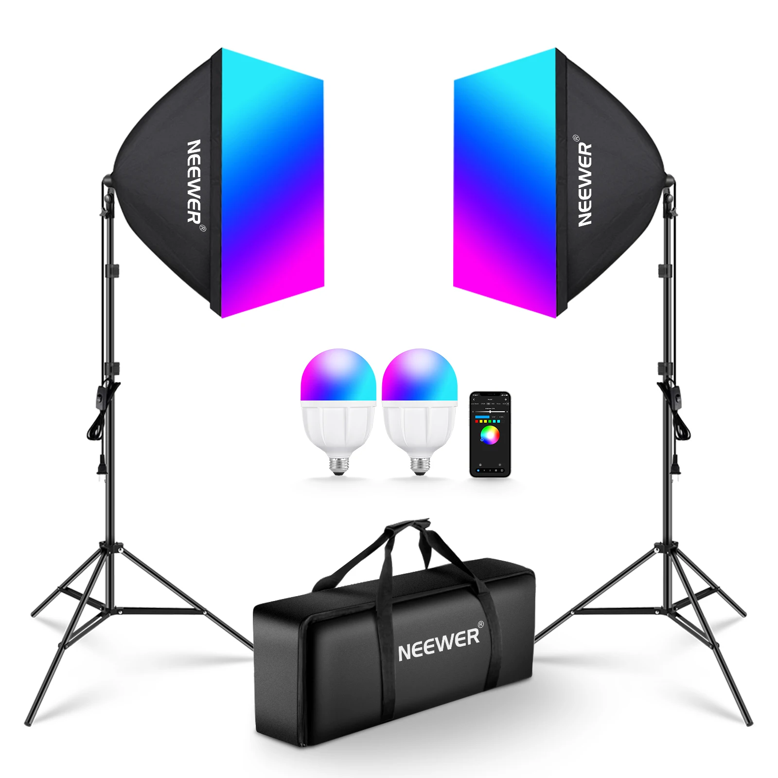 Photography Bulb - NEEWER RGB Softbox Lighting Kit With