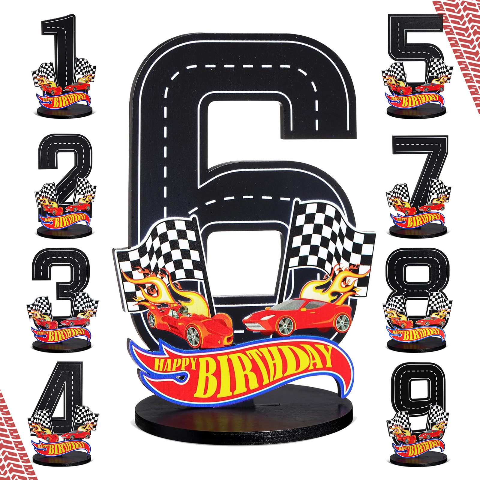 Photography Prompt - Race Car 1-9th Birthday Number Sign