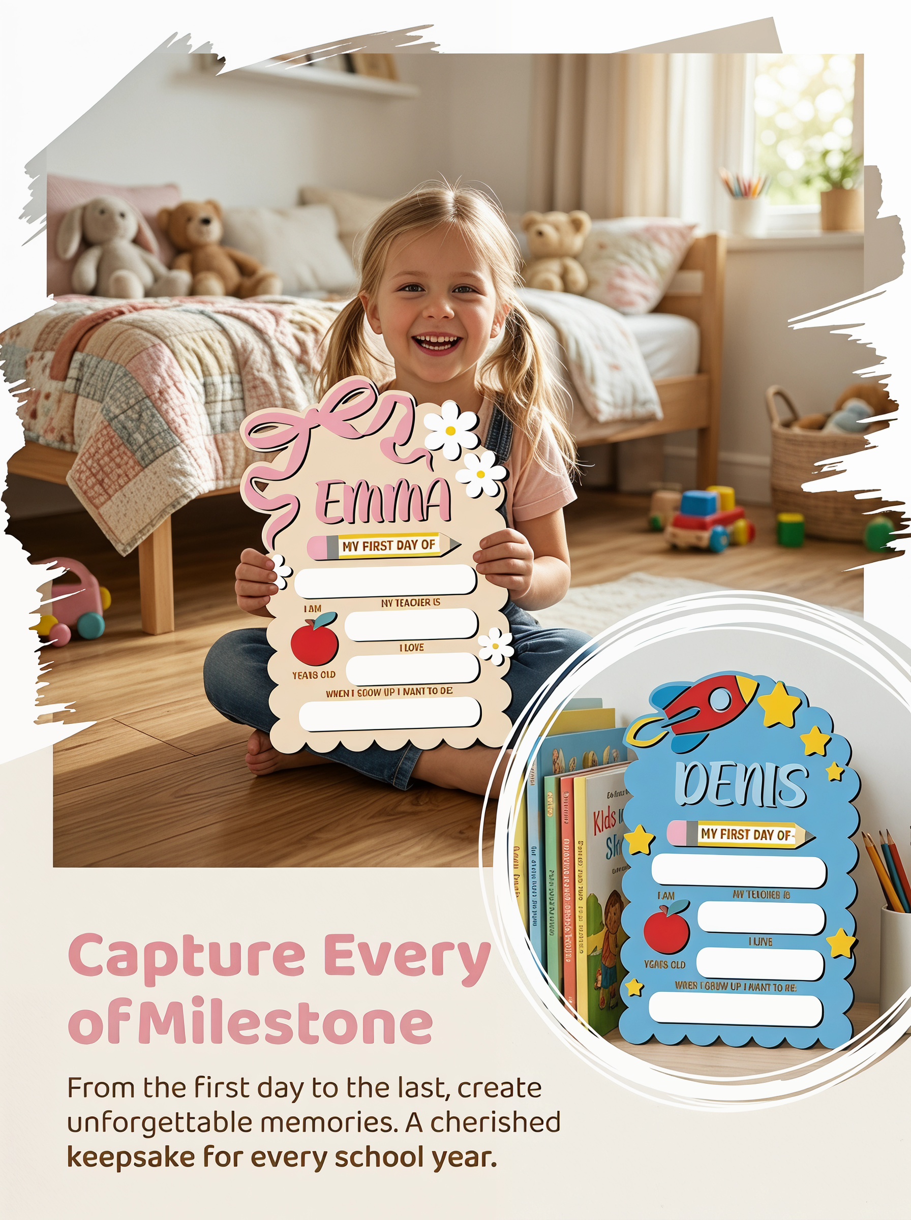 Photography Prompt - Personalized Custom Name First Day Of