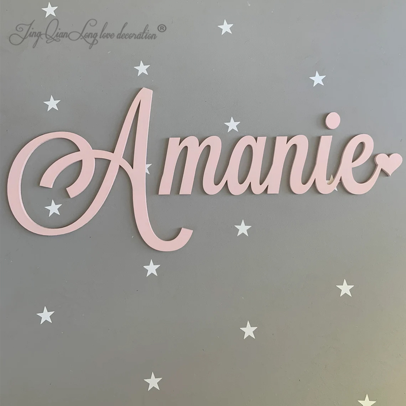 Photography Prompt - Large Wooden Name Sign, Personalized Heart