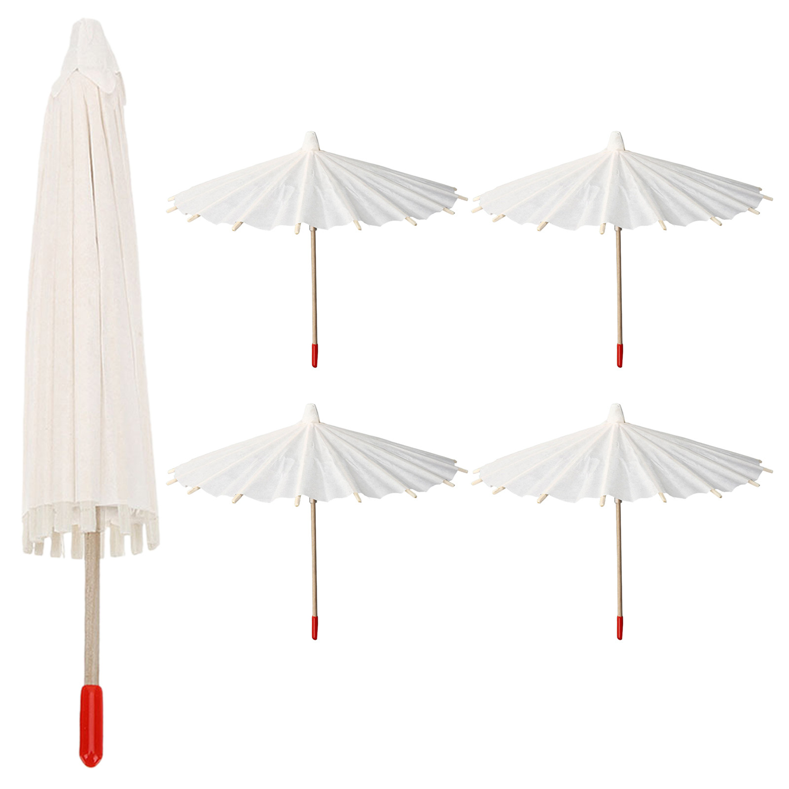 Photography Umbrella - 5Pcs White Paper Umbrellas Chinese Japanese