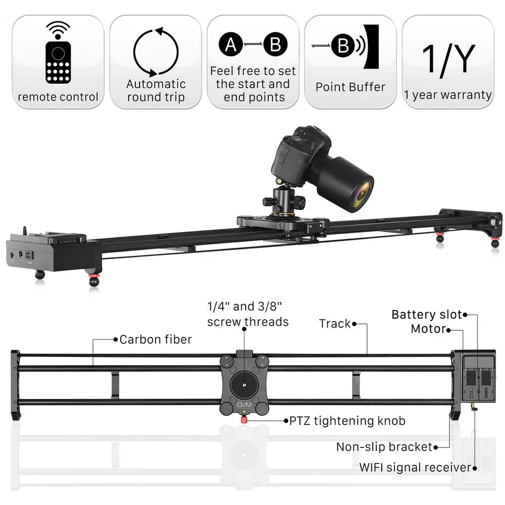 GVM GT-120WD 47inch Motorized  – обзор и цена Camera Slider Rail