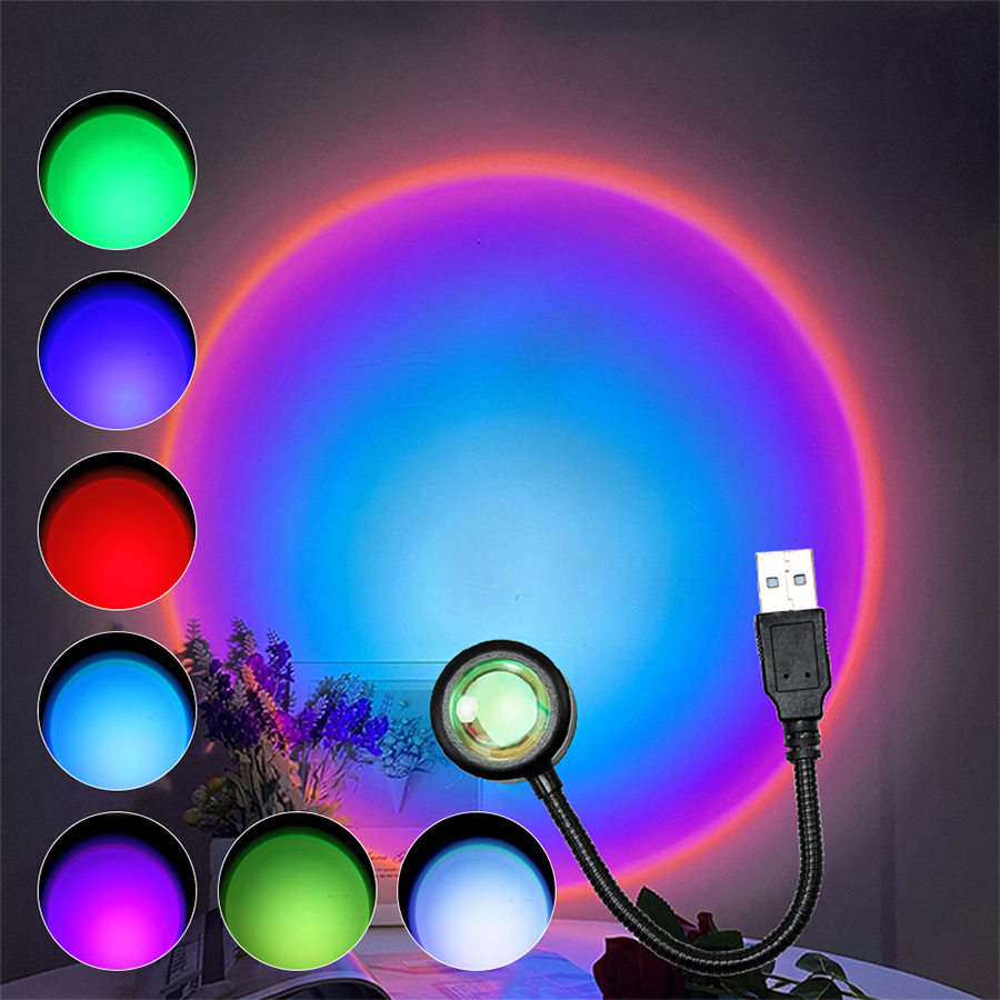 USB LED Sunset Lamp Projector  – обзор и цена Photography Bulb