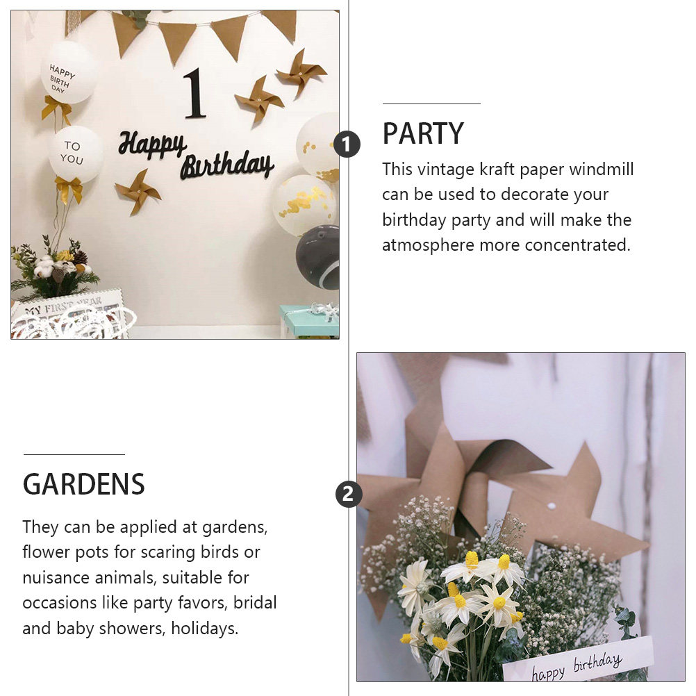 3Pcs Vintage Kraft Paper Windm – обзор и цена Photography Vintage Style
